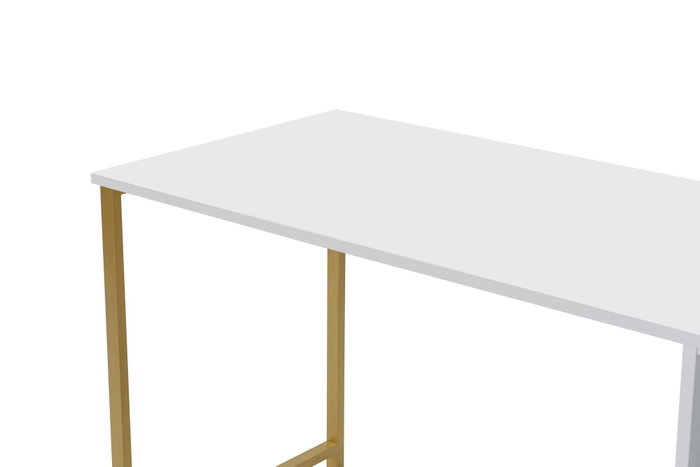 Nordure Twin Study Desk Blanco y Dorado Nordure Twin Study Desk Blanco y Dorado